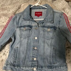 Guess Light Blue Denim Jacket with Red Accents
